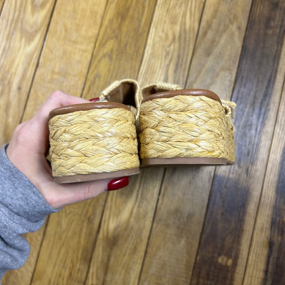 Zodiac Platform Wedge Slide Sandals Tan Woven Straw Espadrille Style‎ Women's 10 - Picture 5 of 6